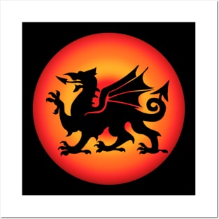 Welsh Dragon Sunset Posters and Art